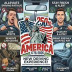 9Pcs USA 250th Anniversary Car Air Freshener, 1776-2026 Semiquincentennial Commemorative Hanging Ornament, Patriotic Double-Sided Scented Tablet, 2026 Independence Day Souvenir Gifts (Style 2)