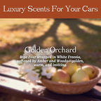 Car Air Freshener - Square Wood Air Freshener Refill - INCLUDED Premium Leather Clips - Car Odor Eliminator for Visor Clip - Vehicle Scent Diffuser for Cabin, Truck & SUVs(Golden Orchard)