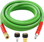 PWACCS Pressure Washer Hose, 25 FT 3/8" Quick Connect Power Washer Hoses Kink Resistant for Cold/Hot Water, Steel Wire Braided Pressure Hose, M22 14 Fittings, 4000 PSI