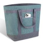 CIVJET Insulated Reusable Tote Bag for Grocery Shopping for Women/Men, Waterproof Cooler Bags for Travel/Beach/Picnic, Pizza/Food Delivery Bag to Keep Food Cold/Hot for Catering (Oxford Cloth, Green)