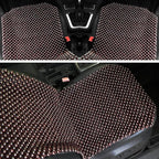 LACDL Beaded Car Seat Covers for Cars, Cooling Bead Seat Cover for Trucks & SUVs - Auto Ventilated Seat Cooler Pad, Natural Wood Breathable Beads - Sweat Protector for Summer, Dark Red
