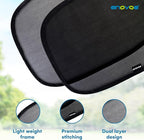 2-Pack Car Window Shades by Enovoe - 19 x 12 in Side Window Cover for SUVs, Sedans, and Trucks - Protects Baby from UV Rays and Glare - Cling Design for Easy Use - Plain