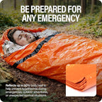 Primacare CB-3684-2 Pack of 2 Emergency Sleeping Bags for Survival, Mylar Blanket/Tent Used for Emergency, Camping, Hiking, Hunting, Outdoors, Perfect for Medical First Aid Supply Kits, Adult, Orange