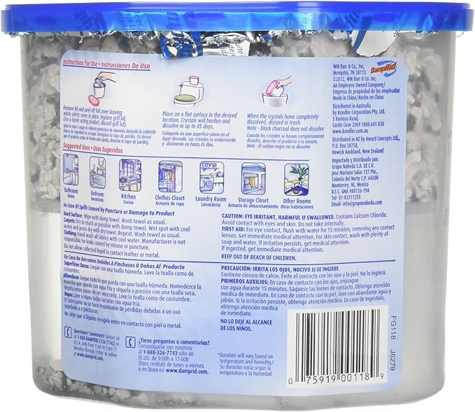 DampRid Moisture Absorber with Activated Charcoal, 18oz (3 Pack)