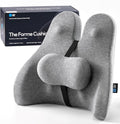 Lumbar Support Pillow for Office Chair - Ergonomic Lower Back Pillow with Adjustable SpineAlign™ Bolster, Firm Memory Foam Pillow for Car, Couch - Dual Straps, Light Grey (Light Grey)