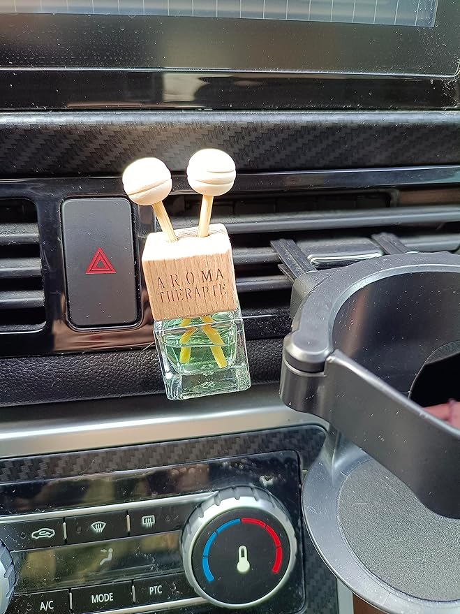 5Packs 8ml Empty Car Air Freshener Vent Clip, Clear Glass Essential Oil Diffuser Vent Outlet Auto Perfume Aromatherapy Bottle Vials Fragrance Ornament Decor (5pcs)