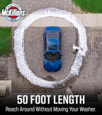 McKillans® Pressure Washer Hose 50 ft - Flexible & Kink-resistant - Steel-Braided & Durable- M22-14mm Stainless Steel Plug - Power Washer Hose - High Pressure 1/4" Inner Diameter - Long 50 ft Reach