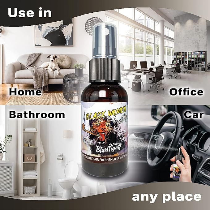 High Concentrated Strong Oil Based Air Freshener 30ml/1oz Car, Room, Home and Bathroom Deodorizer & Odor Eliminator Spray (Inspired by Black Ice, 6Pack)