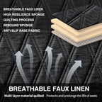 Leader Accessories Universal Black Faux Linen Rear Car Seat Cover Size S - Bench Seats Protector for Most Vehicles Cars Truck SUV - Bottom Auto Seat Cushion Pad Mat with Anti Slip Back