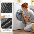 HIGOGOGO Washable Travel Pillow, Car Pillow for Kids & Adults, Travel Pillows with Removable Soft Cover and High-Support Foam, Fix Neck and Body Sitting/Sleeping on The Trip, Dark Grey