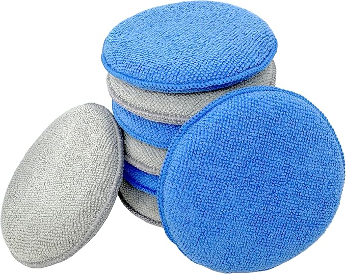 8-Pack 5" Microfiber Wax Applicator Pads & Professional Car Wax Applicator, Foam Polishing Pads for Car Fine Polishing & Cleaning