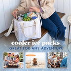 Cool Coolers by Fit & Fresh Slim Ice Packs, Quick Freeze Reusable Ice Packs for Lunch Boxes & Coolers, Long-Lasting, Space Saving Lunch Ice Packs, Taupe, 4Pk