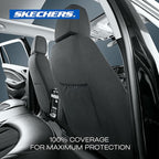 Skechers Seat Covers, Premium Breathable Polyester Car Seat Covers, Car Seat Covers Front Seats Airbag Compatible, Automotive Comfort for Most Cars, Vans, Trucks, SUVs (Two Front, Grey)