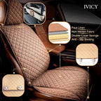 IVICY Faux Linen Front Car Seat Cover – Durable, Non-Slip Seat Protector for Cars – 1 Unit, Light Brown