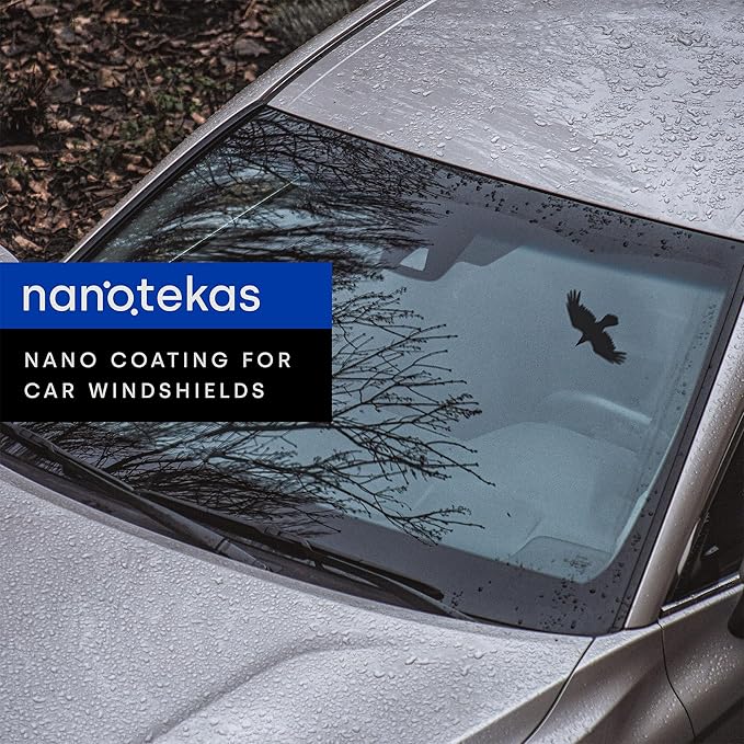 Nano Ceramic Coating for Cars' Windshield: Hydrophobic Glass Coating Spray Kit Provides Advanced Rain Visibility, Repels Dirt for Safer Driving. Professional Ceramic Coating for Cars