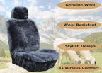 SHEEPSKIN ELITE Premium Sheepskin Car Seat Cover - All Season Comfort and Protection, Easy Installation (56" x 23", Gray with Bluish Tint)