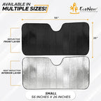 EcoNour Accordion Car Windshield Sun Shade | Reflective Car Window Shades for UV & Sun Protection | Foldable Windshield Cover Keeps Interior Cool | 26 x 56 Inches
