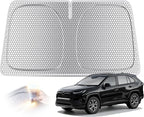 helloleiboo Graphene Car Windshield Sun Shade – 57" x 31" Foldable Car Sun Shade, Advanced Heat Absorption & UV Protection, Universal Fit for Cars, SUVs & Trucks