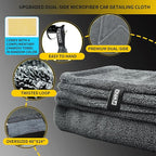 2 Pack Car Drying Towels (48”x24”),Extra Large Double-Twist Pile Drying Towels Car Detailing for Car Care Wash,Car Super Cleaning Supplies Accessories kit,Ultra Absorbency