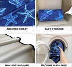 Car Seat Covers 2pcs Waterproof Towel Car Seat Cover Universal Fit for Most Trucks SUV Fitness Athletes Pets Gym and Water Sport，Conch Shells Starfish
