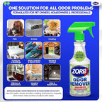 ZORBX Unscented Odor Eliminator for Strong Odor 16 oz - Pack of 2 - Used in Hospitals & Healthcare Facilities - Advanced Trusted Formula, Fast-Acting Odor Remover Spray for Dog, Cat, House & Carpet