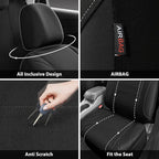 CAR PASS Neoprene Waterproof Seat Covers, Universal Fit Black Full Sets, Protective Interior Covers for Auto SUV, Vans, Sedans, Trucks