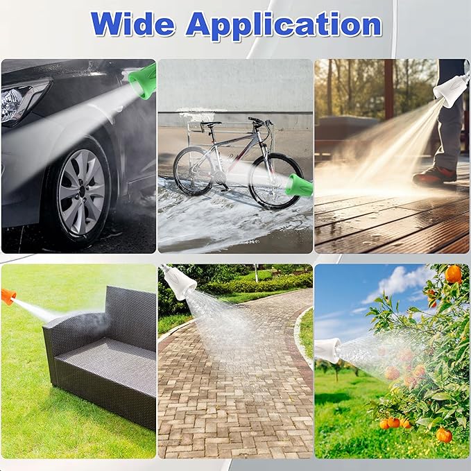 Pressure Washer Nozzle Guard, Stainless Steel High Power Washer Tips Set with Upgraded Rubber Protector Cover, 5Pcs Pressure Washing Holder with 1/4" Quick Connect, Orifice 3.5