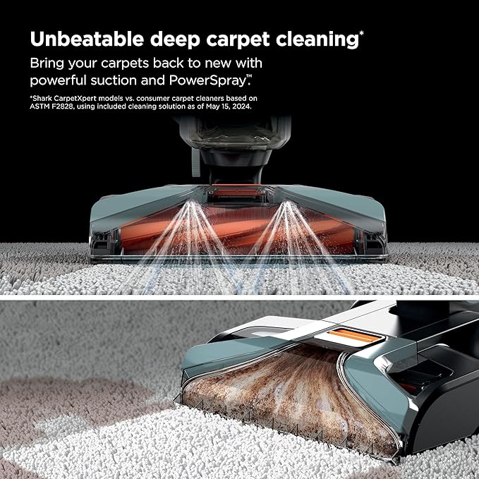 Shark CarpetXpert | Upright Carpet, Area Rug & Upholstery Cleaner | Carpet Shampooer with Handheld Spot & Stain Eliminator | 3 Cleaning Tools | Slate Green | EX151