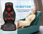 FIVE S FS8816 Massage Seat Cushion, Massager with Heat, 10 Massage Nodes for Neck, Shoulders, Back/Lumbar, Thighs for Home, Office (Black)
