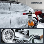 Foam Cannon for Pressure Washer with Wide Mouth, Adjustable Snow Foam Lance for Car Wash, 1/4" Quick Connect, 5 Nozzle Tips, Extra 1.1mm Orifice for Thick Foam