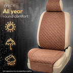 IVICY Faux Linen Front Car Seat Cover – Durable, Non-Slip Seat Protector for Cars – 1 Unit, Light Brown