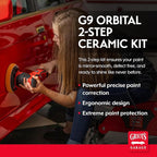 Griot's Garage G9 Orbital 2-Step Ceramic Kit for Car Polishing and Detailing, Includes Orbital Polisher, BOSS Correcting Cream, 6.5" Foam Pads, Ceramic 3-in-1 Wax, and Microfiber Towels, 11558