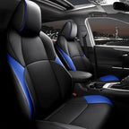 AOMSAZTO Car Seat Cover Fit for Toyota CHR 2018-2022 Faux Leather Seat Covers Protector Compatible Airbag Waterproof C-HR Full Set Black&Blue