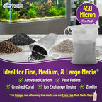 Aquatic Experts Fine Aquarium Media Bag, Durable Drawstring Bags for Fish Tank Filters, 450 Micron Mesh, (Fine, 3"x 4" - 4 Pack)