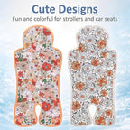 Pinkunn 2 Pcs Gel Car Seat Cooling Pad for Baby Summer Breathable Ice Cushion Multifunctional Ice Stroller Cooler Mat for Stroller Baby Dining Chair Child Safety Seat(Classic Color,Flower)