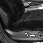 Natural Fur Sheepskin Universal car seat Covers for seat Cushion Auto Accessories (Inky Black, Universal Fit Pack of 2)