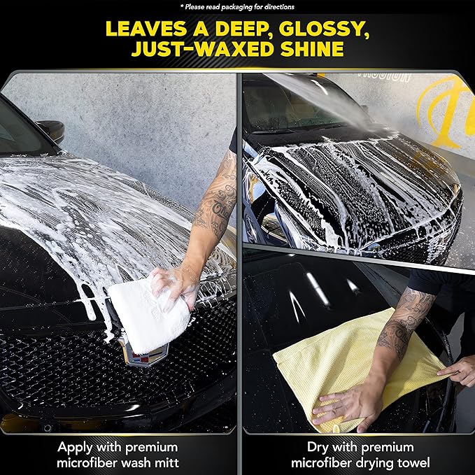 Meguiar's Ultimate Wash and Wax, Car Wash Soap and Wax Cleans & Shines in One Step, Shine & Protect with an Enhanced pH Balanced Car Paint Cleaner, 1 Gallon