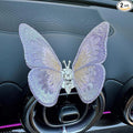 2 Pcs Embroidery Fragrance Butterfly Decoration, Butterfly Car Vent Clips, Embroidery Fragrance Butterfly Car Air Freshener Clip Charm Car Inter Decor Cute Car Accessories for Women Girls-Purple