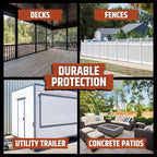 Liquid Rubber Polyurethane Deck Coating – 10X Stronger Than Traditional Deck Paint & Deck Stain – Flexible, Waterproof Sealant for Wood, Concrete & Plywood – Smooth Finish – White – 4 Gallon