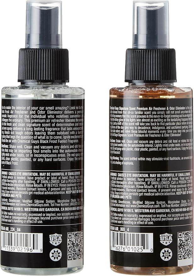 Chemical Guys AIR_302_04 Black Frost Scent and Signature Scent Combo Pack, Great for Cars, Trucks, SUVs, RVs, Home, Office & More (2-4 fl oz Items)