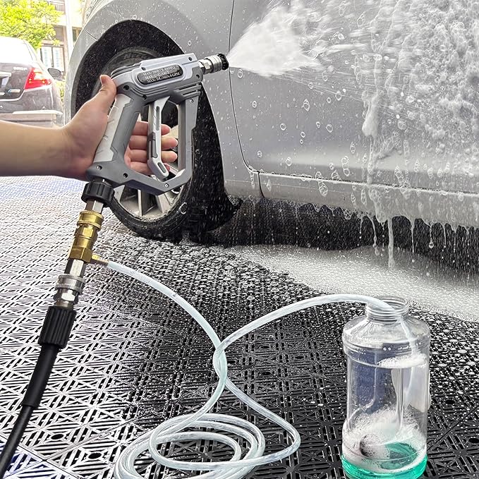 PWACCS Downstream Injector for Pressure Washer, Power Washer Chemical Injector Kit with 3/8" Quick Connect, Soap Injector with Siphon Hose 3-5 GPM