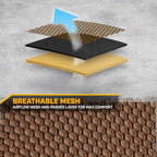 Cat MeshFlex Beige & Black Rear Seat Cover for Car – Durable Canvas & Mesh Design 60/40 Split Bench Protector for Cars, Trucks & SUVs – Back Seat Cover for Rear Bench – Interior Car Accessory