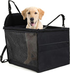 Dog Car Seat for Medium Sized Dog, Booster Car Seat with Clip-On Safety Leash, Fits Both Front and Rear Seats, Pet Seat for Medium Pets Under 50 Lbs, Black L