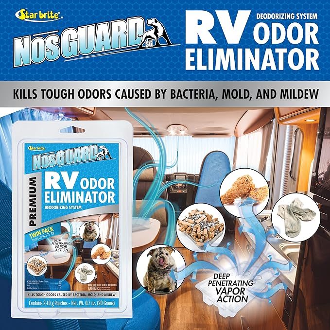 STAR BRITE NosGUARD SG RV Odor Eliminator – Deep Penetrating Vapor System, Twin Pack 10G (079950)