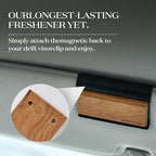 Wood Car Air Freshener – Long Lasting Natural Essential Oil Car Fragrance, Luxury Odor Control, Sun Visor Clip Diffuser, Premium Natural Wood Car Fragrance - Open Air Scent