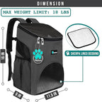 PetAmi Small Dogs and Cat Backpack Carrier, Airline Approved Pet Backpack Carrier, Ventilated, Safety Strap, Buckle Support Designed for Hiking Travel Camping Outdoor, Max 18 lbs (Gray)