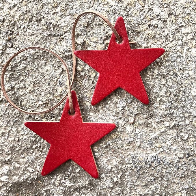 Air Flair | Leather Car Air Freshener | Double Star (Red, Butt Naked Scent)