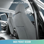 Road Comforts Full Set Leather Mesh Car Seat Cover - Front and Rear, Breathable & Stylish, Airbag Compatible, Universal Fit for Cars, SUVs, Trucks, and Vans - Gray