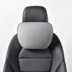 Genuine Leather Car Neck Pillow for headrest,Support Drive Seats Head Cushion,Real Cow Leather,11.8x7.5”,Plant-Based Polyester,Thickness & Height Adjustable,Inner Liner fillable(Grey,1p)