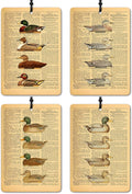 Vintage Mallard Duck Car Air Freshener 4 Pcs, Rustic Farmhouse Farm Animal Air Freshener Hanging for Cars Books Closet Drawer, Mallard Duck Lover Gifts Car Accessories for Women Men（02）